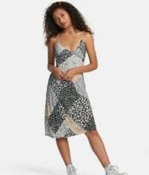 RVCA Oh Lord Floral Patchwork Midi Slip Dress